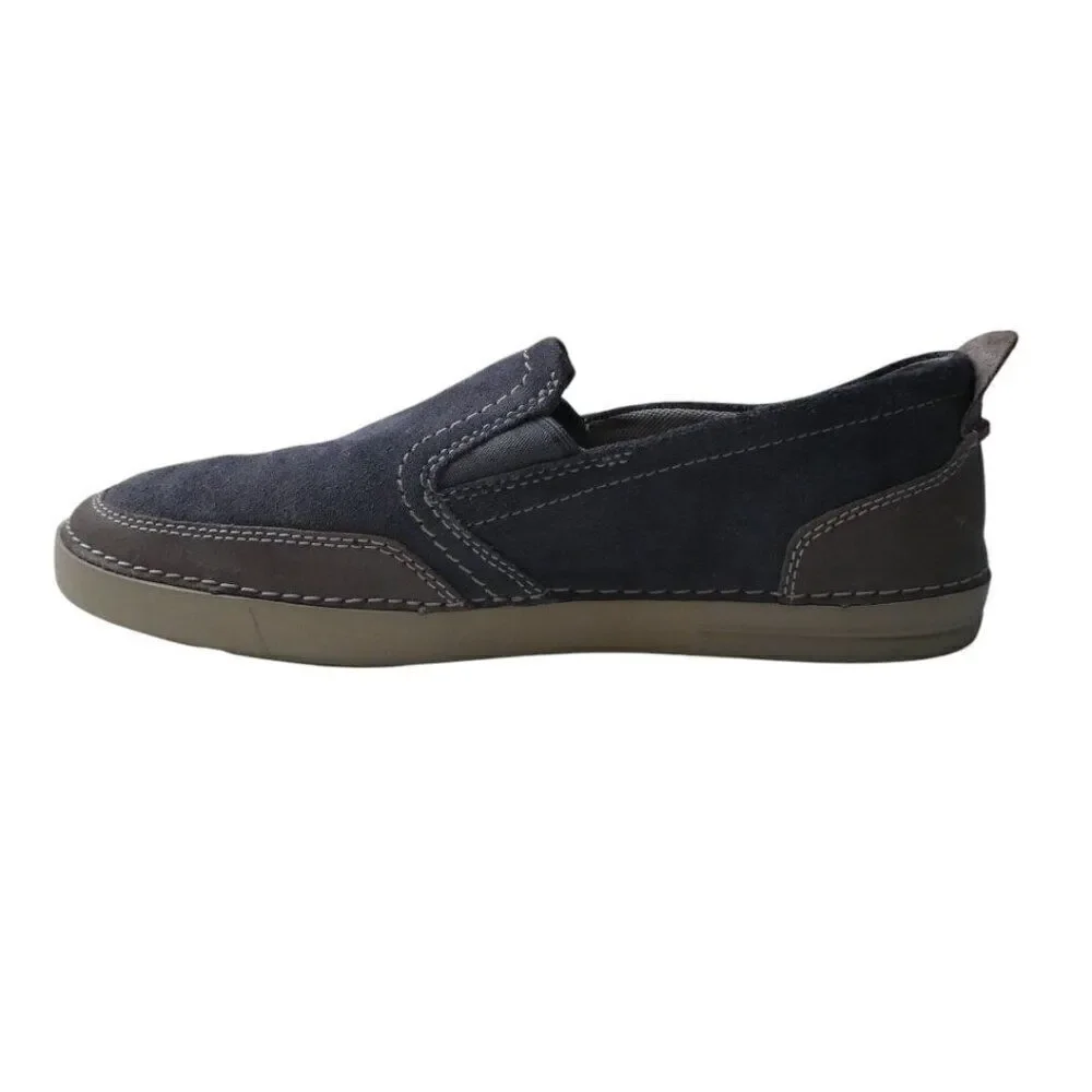 Clarks Collection Blue Suede Slip‎ On Comfort Loafers Mens 10 Wide